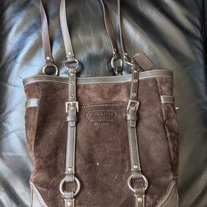 Brown Suede Coach Purse